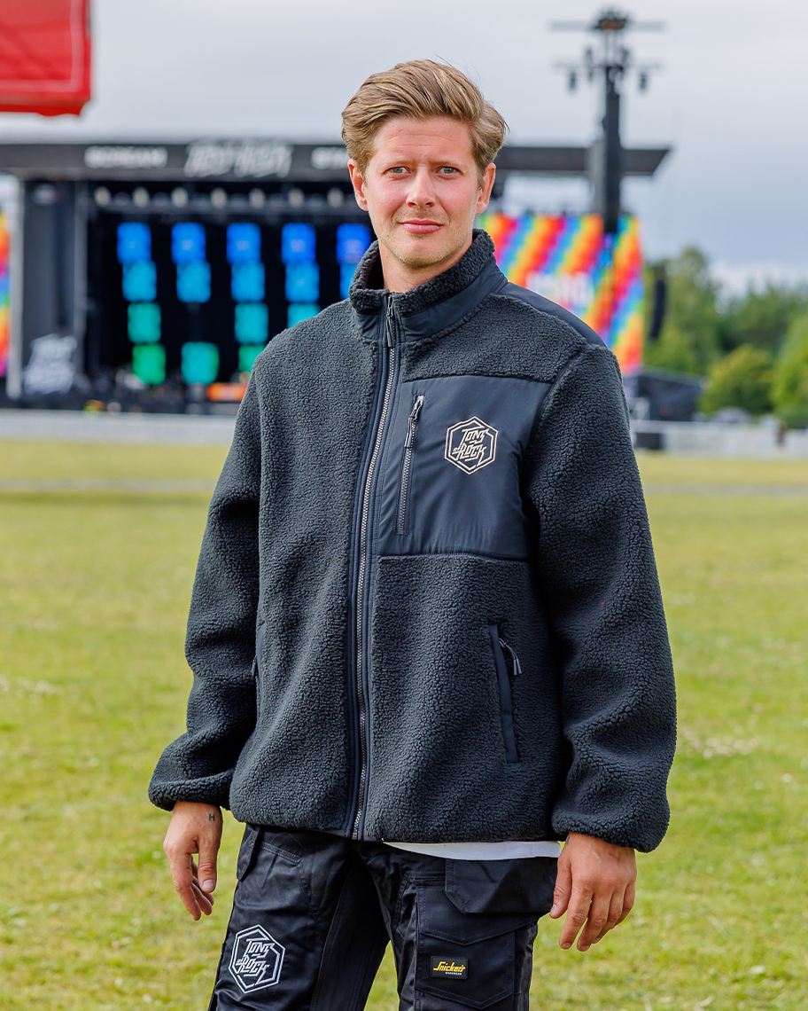 SORT FLEECEJAKKE