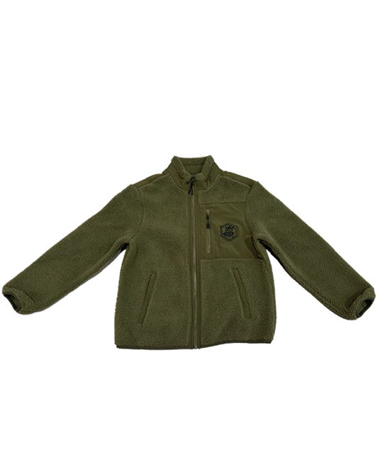 GRØNN FLEECEJAKKE