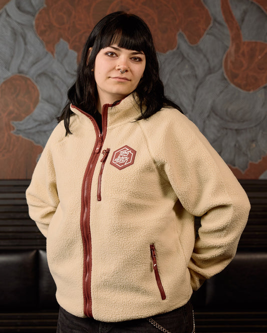 BEIGE FLEECEJAKKE