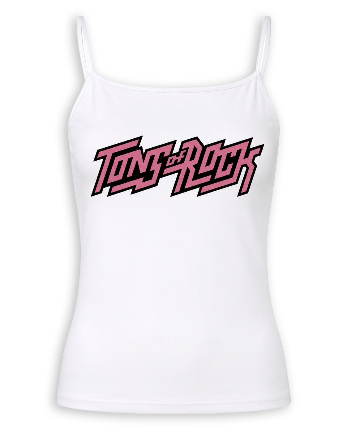 Hvit Singlet Top - Rosa Logo