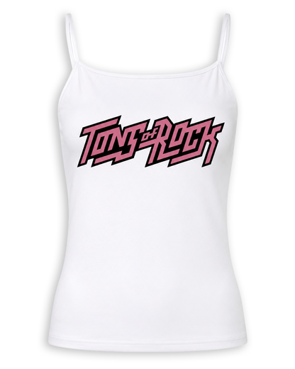 Hvit Singlet Top - Rosa Logo